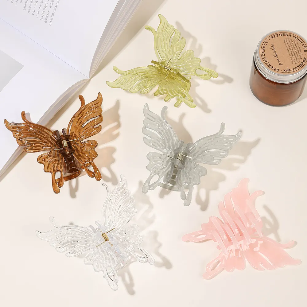 Butterfly shape hair accessories high quality mini hair claw clip or customize the shape for girls