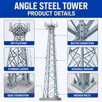 Torre de Telecomunicaciones Autoportante de Acero Angular Q345 Galvanizado en Caliente, Personalizable de 25m-70m, Mástil de Comunicación para Antenas 4G 5G
