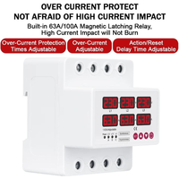 Stabilisateur de tension triphasé CA réglable avec affichage numérique, protection contre les surtensions/sous-tensions, relais de protection 50/60Hz, 63A/100A