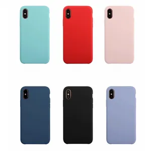 Sarung Ponsel Silikon Cair 46 Warna Kualitas Tinggi Tas & Pelindung untuk iPhone X Sarung Karet Gel untuk iPhone 11 Pro Max