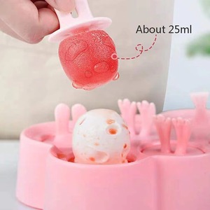 Ensemble de moules à sucettes glacées en silicone de qualité alimentaire, sans BPA, réutilisables, avec des formes d'animaux mignons pour les friandises glacées DIY pour enfants - Product Image 3