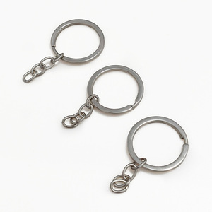 Stainless Steel <b>Key</b> <b>Ring</b> With 4 Link Polished Chain Round Metal Keychain <b>Bag</b> Charm - Product Image 1