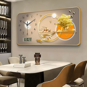 Nouvelle Décoration Murale Moderne de Luxe 2025 pour Restaurant: Toiles Imprimées avec Cadre, Tableau Mural en Porcelaine et Horloge - Product Image 1