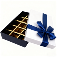 Séparation d'emballage décoratif en carton avec ruban, 10 pièces, boîte cadeau pour chocolat de noël