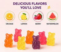 Gummies Énergétiques Hydratantes Sans Sucre pour Adultes OEM, Électrolytes pour le Sport, Booster d'Énergie avec Calcium, Magnésium, Vitamine C, Sans Gluten