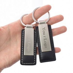Factory Wholesale Luxury Customizable Logo PU Leather Keychain Carabiner <b>Keyring</b> Metal Accessories for Car Brand Promotional - Product Image 1