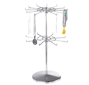 Magasins de détail de haute qualité hauteur réglable 2 niveaux présentoir en métal roulant supports rotatifs - Product Image 3