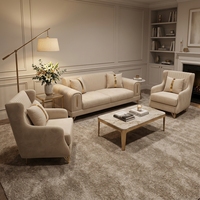 Ensemble de canapés 1+2+3 en velours pour salon moderne et luxueux, avec pieds en métal doré, rembourrage en mousse, élégant ensemble de canapés lounge