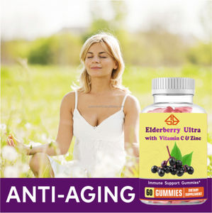 Gummies OEM à l'extrait de sureau, vitamine C et zinc pour soutenir l'immunité et l'énergie des adultes et des enfants, favoriser la santé des cheveux et de la peau, 60 unités - Product Image 2