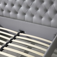 Ensemble de chambre à coucher de luxe OEM ODM, lit double king size moderne en cuir véritable, lit moelleux avec cadre en bois
