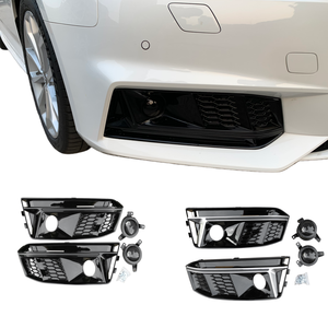 Nuova Cornice Paraurti Anteriore in ABS per Fari Fendinebbia <span class=keywords><strong>Audi</strong></span> A3 <span class=keywords><strong>Cabriolet</strong></span> Stile S5 2017-2019 NERO con Retrofit/Aggiornamento ACC - Product Image 1