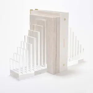 Bookends Clear Acrylic Bookends With Files Storage Organizer Design Dual Function Acrylic Book Stand For Holder Book Folders