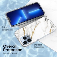 Desainer Logo Kustom Casing Ponsel Bening TPU IML IMD Cetak Marmer Dicat Bunga Warna-warni Casing Ponsel untuk iPhone 12 13 14