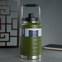 Termo de Acero Inoxidable de Doble Pared de 2L, Personalizado para Campismo, Botella de Agua Deportiva Aislada con Asa