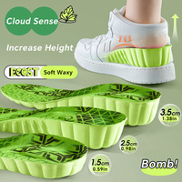 Semelles intérieures confortables vertes amortissantes 1,5/2,5/3,5 cm pour augmentation de la taille, logo personnalisé pour hommes et femmes, marque NAFOING