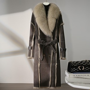 Nuovo Cappotto Invernale 2023 per Donna, Lungo fino al Ginocchio, con Collo in Lana e Fodera in <span class=keywords><strong>Pelliccia</strong></span> di Coniglio, Doppio Petto, Modello JT428 - Product Image 2