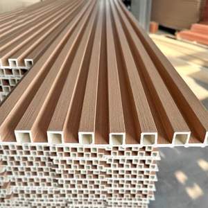 Gran tablero de pared, Panel de pared de fondo de <span class=keywords><strong>TV</strong></span>, rejilla de fibra de madera de bambú, Panel de pared decorativo de techo moderno WPC para sala de estar - Product Image 1