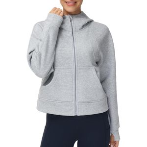 Sweat-shirt en molleton à capuche entièrement zippé pour femme FOXA avec poches et trous pour les pouces, veste de sport - Product Image 1