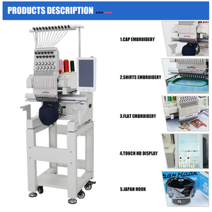 High Quality Single Head 12 <b>Needles</b> Industrial logo Multineedle Cheap Hat Embroidery Machine - Product Image 4