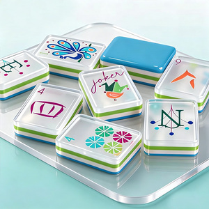 Tuiles de Mahjong en Acrylique de Luxe Moderne Américain, Design de Style Chinois, Jeu de Mahjong à Motif Personnalisé, Jeu de Casino pour Adultes - Product Image 3