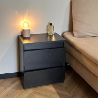Table de chevet en bois avec serrure électronique intelligente et compartiment secret dissimulé, table de chevet moderne noire pour la maison et l'hôtel
