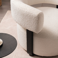 Fauteuil d'Appoint Bouclé Meuble Salon Individuel Chaise Longue Ronde Siège Unique Canapé Bouclé