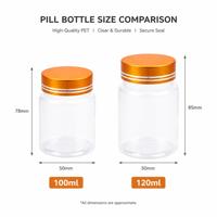 Vente en gros de flacons cylindriques en PET de qualité alimentaire de 100 ml et 120 ml, flacons pharmaceutiques, contenants hermétiques, stockage de vitamines et de compléments alimentaires