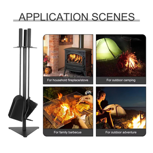 Ensemble d'outils de cheminée en fer moderne <span class=keywords><strong>Kit</strong></span> d'accessoires ménagers avec poêle et outils contemporains en <span class=keywords><strong>bois</strong></span> - Product Image 6
