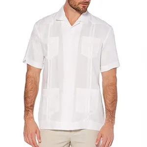 짠 터키 coofandy 쿠바 guayabera 캐주얼 코튼 여름 남성 패션 짧은 소매 100% 리넨 남성 t 셔츠 세트