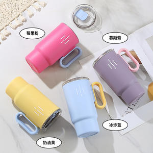 Gobelet isotherme en acier inoxydable 304 à double paroi, mug à café jaune, portable, 16 oz - Product Image 2