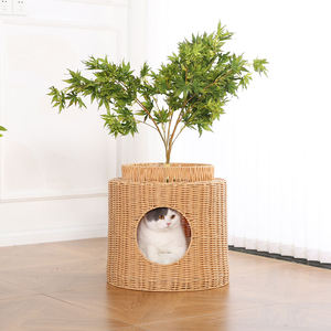 Mobili per Gatti in Vimini e Rattan Fatti a Mano Personalizzabili con Foglie - Product Image 1