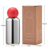 Bouteille d'eau portable isotherme en acier inoxydable poli miroir de qualité alimentaire, anti-fuite, sans BPA, avec nez rouge mignon