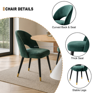 <span class=keywords><strong>Silla</strong></span> de Comedor Contemporánea, <span class=keywords><strong>Silla</strong></span> de Terciopelo con Respaldo Redondeado para Restaurante, Cafetería y Apartamento - Product Image 6
