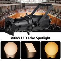 Projecteur Ellipsoidal LED 200W Blanc Chaud + Blanc Froid pour Studio, Cinéma, Scène, Église, Éclairage de Fête