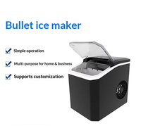 Machine à glaçons compacte de comptoir 100W, capacité 12kg/24h, réservoir d'eau 1,4L, nettoyage automatique et sélection de la taille des glaçons