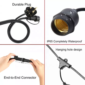Cadena de luz de ahorro de energía impermeable para exteriores S14 bombillas <span class=keywords><strong>LED</strong></span> transparentes festón Camping Navidad OutdoorHeavy Duty <span class=keywords><strong>Light</strong></span> String - Product Image 3