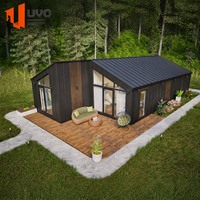 Casa Contenedor Modular UVO con Techo Inclinado de 40 pies, Villa de Lujo, Cabaña de Resort, Casa Prefabricada con Certificación CE, AS y NZS para EE. UU., Australia y Nueva Zelanda