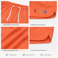Shorts de bain personnalisés brodés, légers, 100 % polyester, séchage rapide, cordon de serrage, coupe décontractée, pour hommes, été, fabricant OEM ODM