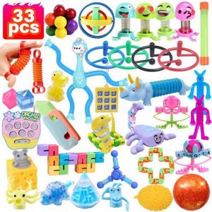 33pcs 2025 TOYSRUNNER Kids Toys Set Novelty Gag Toys Pop <b>Light</b> <b>Push</b> Plastic Silicone ADHD Training Party Favors - Product Image 1