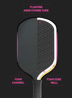 Raquette de pickleball Sovereign-Pro Honeycomb Polymer avec poignée antidérapante et carbone multicouche pour un jeu haute performance