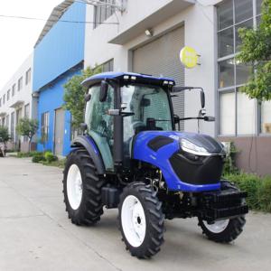 Tracteur diesel 4x4 de 60 CV de fabrication chinoise avec moteur Yunnei, cabine et puissance élevée pour les vergers et les exploitations agricoles - Product Image 1