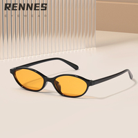 Lunettes de soleil vintage unisexes de haute qualité modèle Rennes 13137, verres multicolores UV400, monture ovale à bordure complète, protection UV %