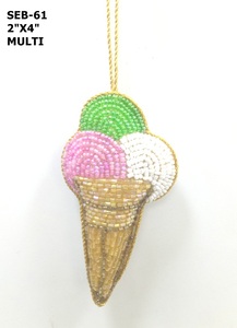 Cute Ice Cream Shape Decorative Hanging for Kids Room <b>Small</b> Velvet Beaded Ice Cream <b>Ornament</b> for Home Decor Home decoration - Product Image 6