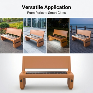 <span class=keywords><strong>Panchina</strong></span> da Esterno Intelligente con Ricarica Solare per Cellulari, Impermeabile e Moderna, per Parchi, Palestre, Centri Commerciali, Hotel e Ville - Product Image 2