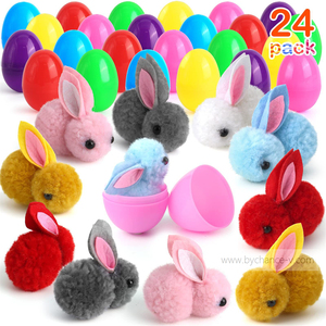 Promociones de restaurante de Pascua, lindos juguetes de peluche de conejito <span class=keywords><strong>en</strong></span> huevos de cápsula sorpresa para una experiencia gastronómica familiar - Product Image 1