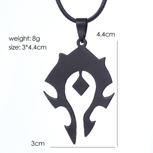 Collier pendentif ZRM Fashion en acier inoxydable avec logo tribal World of Warcraft, chaîne à maillons vintage, <span class=keywords><strong>Alliance</strong></span> Horde, badge WOW pour femme - Product Image 5