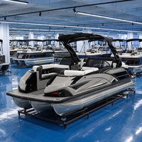 Bateau ponton en aluminium soudé de 22 pieds, 12 places, pont large et stable, clôture de sécurité, plancher antidérapant, homologué CE, pour fêtes en famille, croisières sur le lac