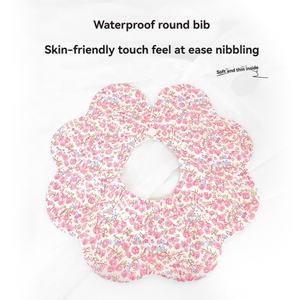 ผ้ากันเปื้อนเด็กทารกแบบใหม่ ผ้าฝ้าย 100% ลายดอกไม้เจ้าหญิง ซักได้ สีตามสั่ง ปิดด้วยกระดุม สำหรับเด็กทารกและเด็กวัยหัดเดิน - Product Image 6