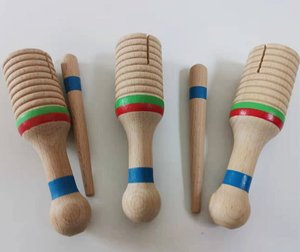 Vente en gros de hochets en bois à tube sonore unique, instrument de percussion Orff pour l'éducation musicale et les spectacles - Product Image 5