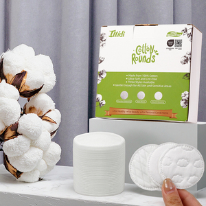 Lot de 3 tampons démaquillants jetables en <span class=keywords><strong>coton</strong></span> avec boîte de <span class=keywords><strong>rangement</strong></span> pour le démaquillage, certifiés OEKO-TEX, écologiques - Product Image 1